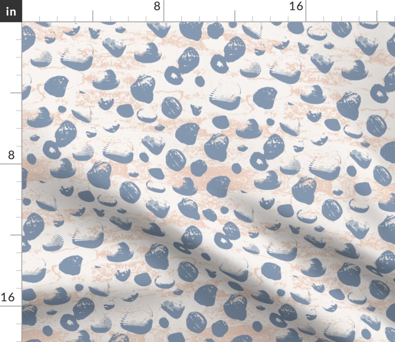 Coastal Neutral Shells Blue Beige Ocean Sea Sand Summer Pastel Custom Printed Fabric by Spoonflower Various Fabrics by the Yard or Fat Quarter